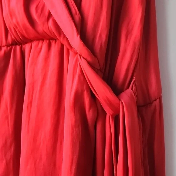 Zara Faux Wrap Tie Flowy Collared Tank Dress - Picture 4 of 6